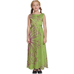 Dandelion Flower Background Nature Flora Drawing Kids  Satin Sleeveless Maxi Dress by Pakjumat