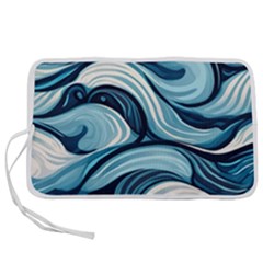 Pattern Ocean Waves Arctic Ocean Blue Nature Sea Pen Storage Case (s) by Pakjumat