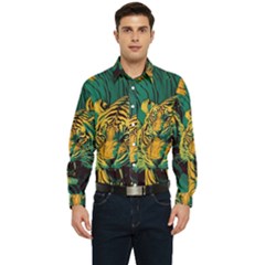 Abstract Landscape Nature Floral Animals Portrait Men s Long Sleeve Pocket Shirt  by Pakjumat