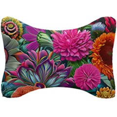 Flowers Nature Spring Blossom Flora Petals Art Seat Head Rest Cushion by Pakjumat