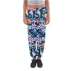 Flowers Flower Flora Nature Floral Background Painting Women s Jogger Sweatpants by Pakjumat