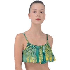 Nature Trees Forest Mystical Forest Jungle Frill Bikini Top by Pakjumat