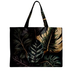 Tropical Leaves Foliage Monstera Nature Home Zipper Mini Tote Bag