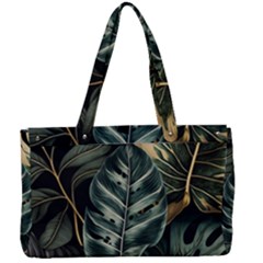 Tropical Leaves Foliage Monstera Nature Home Canvas Work Bag