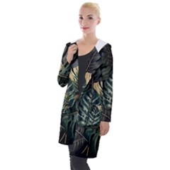 Tropical Leaves Foliage Monstera Nature Home Hooded Pocket Cardigan