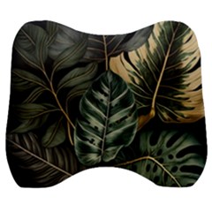 Tropical Leaves Foliage Monstera Nature Home Velour Head Support Cushion