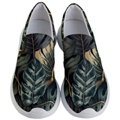 Tropical Leaves Foliage Monstera Nature Home Women s Lightweight Slip Ons