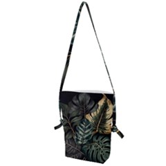 Tropical Leaves Foliage Monstera Nature Home Folding Shoulder Bag