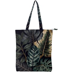 Tropical Leaves Foliage Monstera Nature Home Double Zip Up Tote Bag
