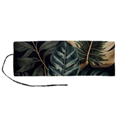 Tropical Leaves Foliage Monstera Nature Home Roll Up Canvas Pencil Holder (M)