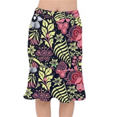 Flower Leaves Floral Flora Nature Short Mermaid Skirt