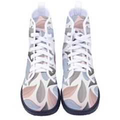 Leaves Pastel Background Nature Women s High-top Canvas Sneakers