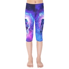 The Cosmonaut Galaxy Art Space Astronaut Kids  Capri Leggings  by Pakjumat