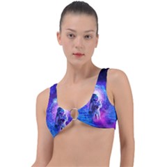 The Cosmonaut Galaxy Art Space Astronaut Ring Detail Bikini Top by Pakjumat