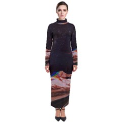 Retro Vintage Space Galaxy Turtleneck Maxi Dress by Pakjumat