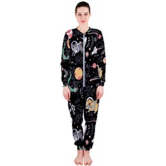 Animals Galaxy Space Onepiece Jumpsuit (ladies) by Pakjumat