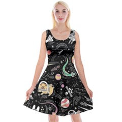 Animals Galaxy Space Reversible Velvet Sleeveless Dress by Pakjumat