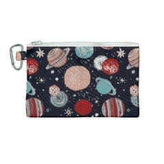 Space Galaxy Pattern Canvas Cosmetic Bag (medium)