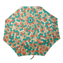 Multicolored Honeycomb Colorful Abstract Geometry Folding Umbrellas by Pakjumat