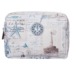 Nautical Lighthouse Vintage Postcard French Writing Make Up Pouch (medium) by Pakjumat