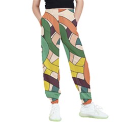 Snake Stripes Intertwined Abstract Kids  Joggers by Pakjumat