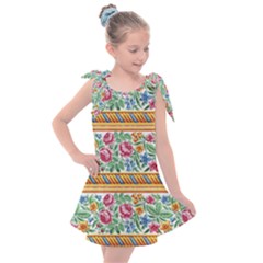 Flower Fabric Design Kids  Tie Up Tunic Dress by Pakjumat