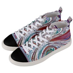 Abstract Background Ornamental Men s Mid-top Canvas Sneakers