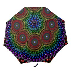 3d Psychedelic Shape Circle Dots Color Folding Umbrellas by Modalart