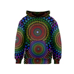 3d Psychedelic Shape Circle Dots Color Kids  Pullover Hoodie by Modalart