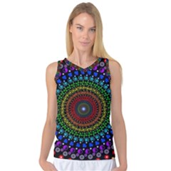 3d Psychedelic Shape Circle Dots Color Women s Basketball Tank Top by Modalart