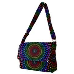 3d Psychedelic Shape Circle Dots Color Full Print Messenger Bag (m) by Modalart