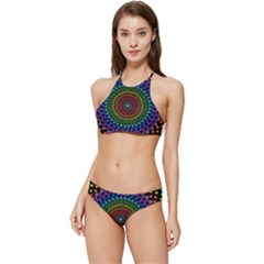 3d Psychedelic Shape Circle Dots Color Banded Triangle Bikini Set by Modalart