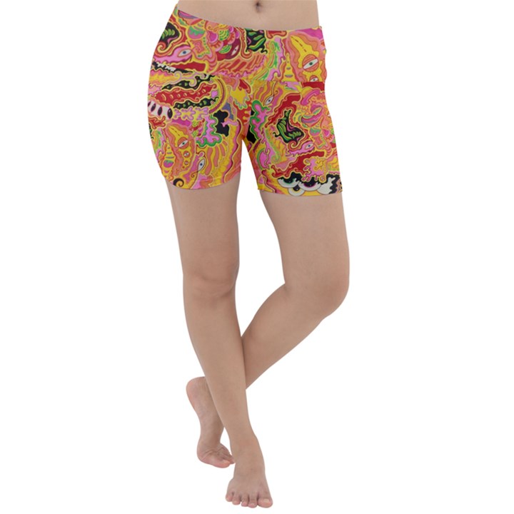 Fantasy Psychedelic Surrealism Trippy Lightweight Velour Yoga Shorts