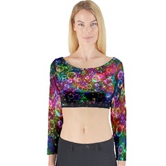 Psychedelic Bubbles Abstract Long Sleeve Crop Top