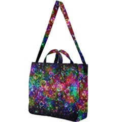 Psychedelic Bubbles Abstract Square Shoulder Tote Bag by Modalart