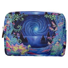 Psychedelic Mushrooms Psicodelia Dream Blue Make Up Pouch (medium) by Modalart