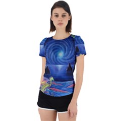 Psychedelic Mushrooms Psicodelia Dream Blue Back Cut Out Sport T-shirt by Modalart