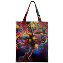 Psychedelic Tree Abstract Psicodelia Zipper Classic Tote Bag by Modalart