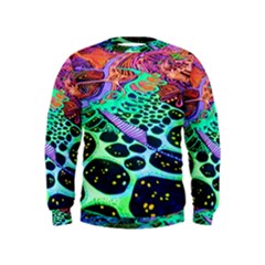 Psychedelic Blacklight Drawing Shapes Art Kids  Sweatshirt by Modalart