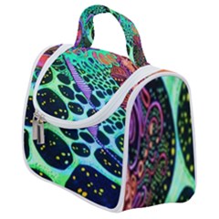 Psychedelic Blacklight Drawing Shapes Art Satchel Handbag by Modalart