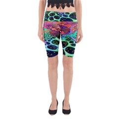 Psychedelic Blacklight Drawing Shapes Art Yoga Cropped Leggings by Modalart