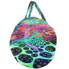 Psychedelic Blacklight Drawing Shapes Art Giant Round Zipper Tote