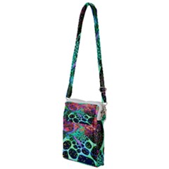 Psychedelic Blacklight Drawing Shapes Art Multi Function Travel Bag by Modalart