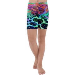 Psychedelic Blacklight Drawing Shapes Art Kids  Lightweight Velour Capri Yoga Leggings by Modalart