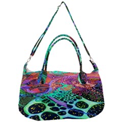 Psychedelic Blacklight Drawing Shapes Art Removable Strap Handbag by Modalart