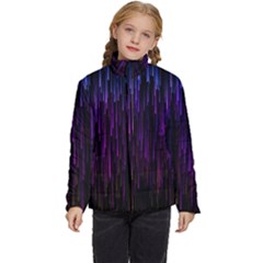 Stars Are Falling Electric Abstract Kids  Puffer Bubble Jacket Coat