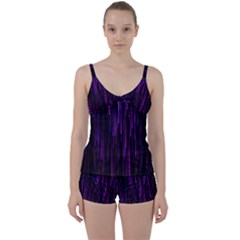 Stars Are Falling Electric Abstract Tie Front Two Piece Tankini