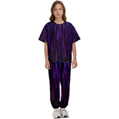 Stars Are Falling Electric Abstract Kids  T-shirt And Pants Sports Set by Modalart