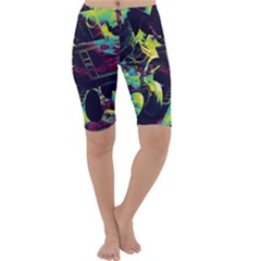 Artistic Psychedelic Abstract Cropped Leggings 