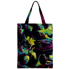 Artistic Psychedelic Abstract Zipper Classic Tote Bag by Modalart